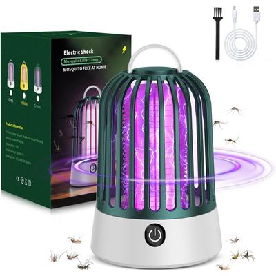 2 in 1 Insektenvernichter für Innen Elektronischer Mückenvernichter USB Wiederaufladbare Mückenfalle, Außen Fruchtfliegen Killer Innen LED Laterne
