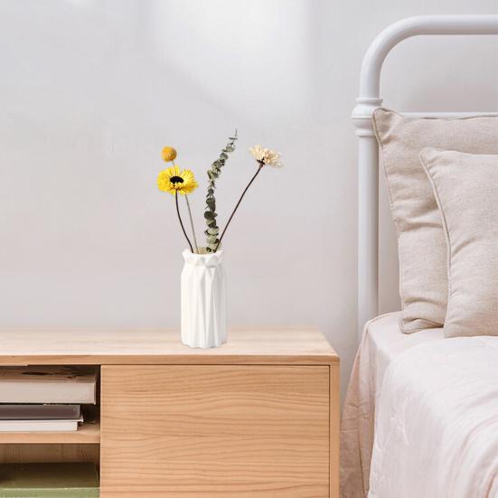 Blumenvase Hohe Haltbarkeit Geometrisches Design Glatte Kante Anti-Rutsch-Boden Bruchsicher Umweltfreundlich Blumenbehälter Tischvase Dekoration Haushaltswaren