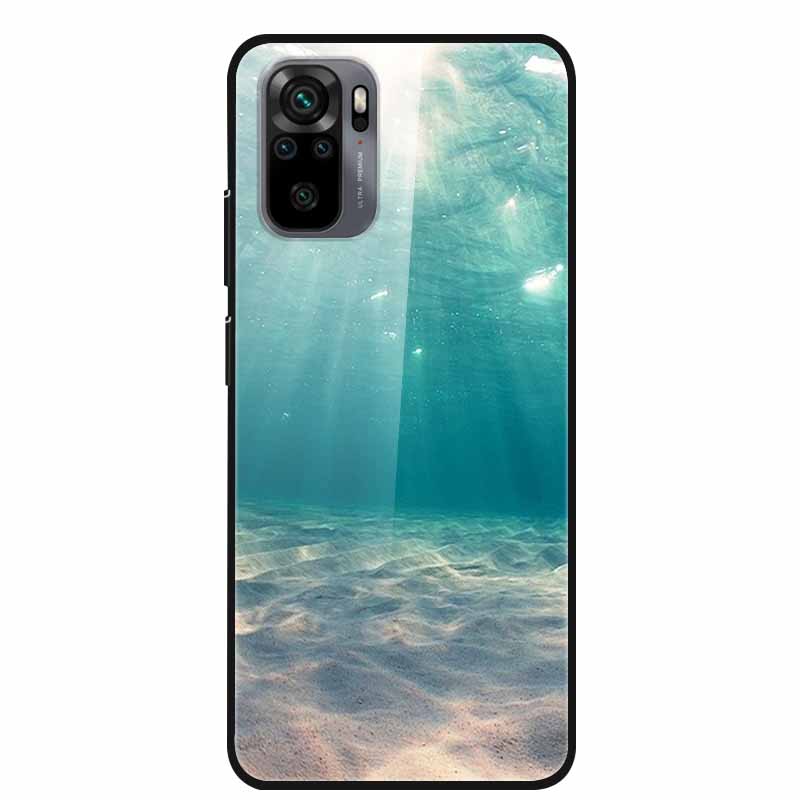 Edzett Üveg tok Redmi Note 10 Pro-hoz Fedél Kemény tok Xiaomi Redmi Note10 5G Telefon Tokhoz Note10 Pro Fundas TPU Lökhárító