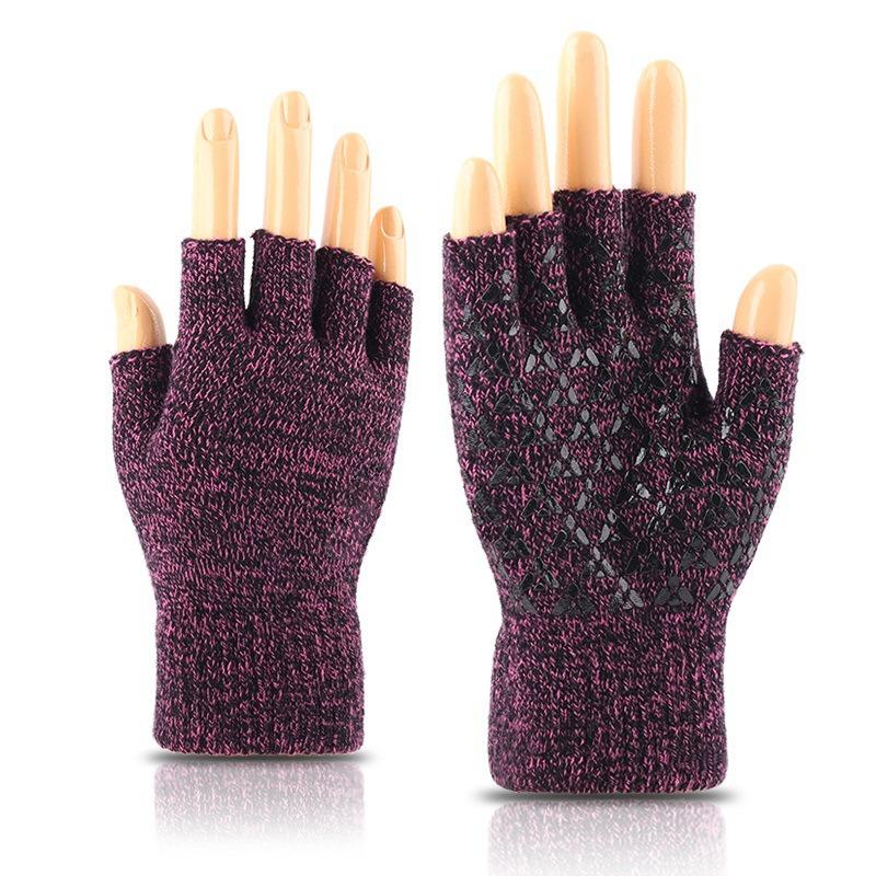 New half-finger gloves for men and women to keep warm in autumn and winter, knitted wool, half-cut leaking fingers, cold-proof, thickened and warm