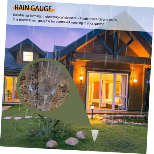 HYTROVE 1pc Rain Glass Measuring Cup Rain Gauge Meter, Meteorological Shape, Garden, Simple, Transparent Meter, Key, Rain Gauge, Measuring Cup, Upgrad