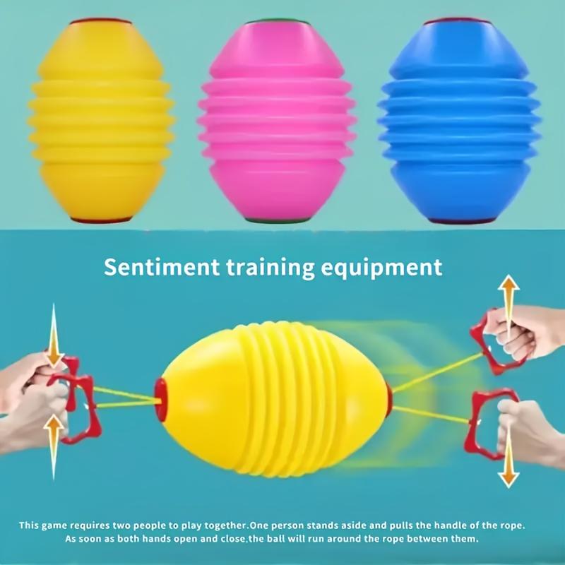 Kids Outdoor Catch Ball Toy Parent Child Toss and Catch Game Elastic Rope Flying Ball Interactive Sports Toy for Boys Girls