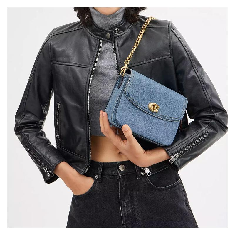 COACH Cassie 19 Turnlock Closure Denim Shoulder Crossbody Bag Small Women's Indigo