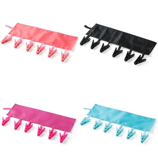 Portable Clothes Clip Rack Multifunction Bathroom Travel Foldable Hanging Towel Clips