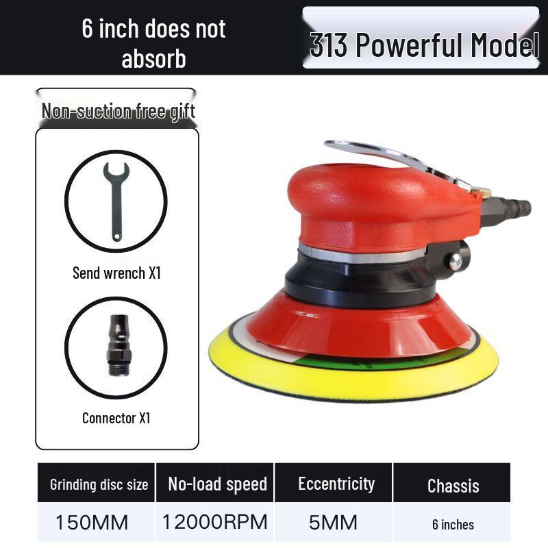 5" & 6" High-Speed Pneumatic Sander and Polisher, Model 313 Handheld Air Grinder