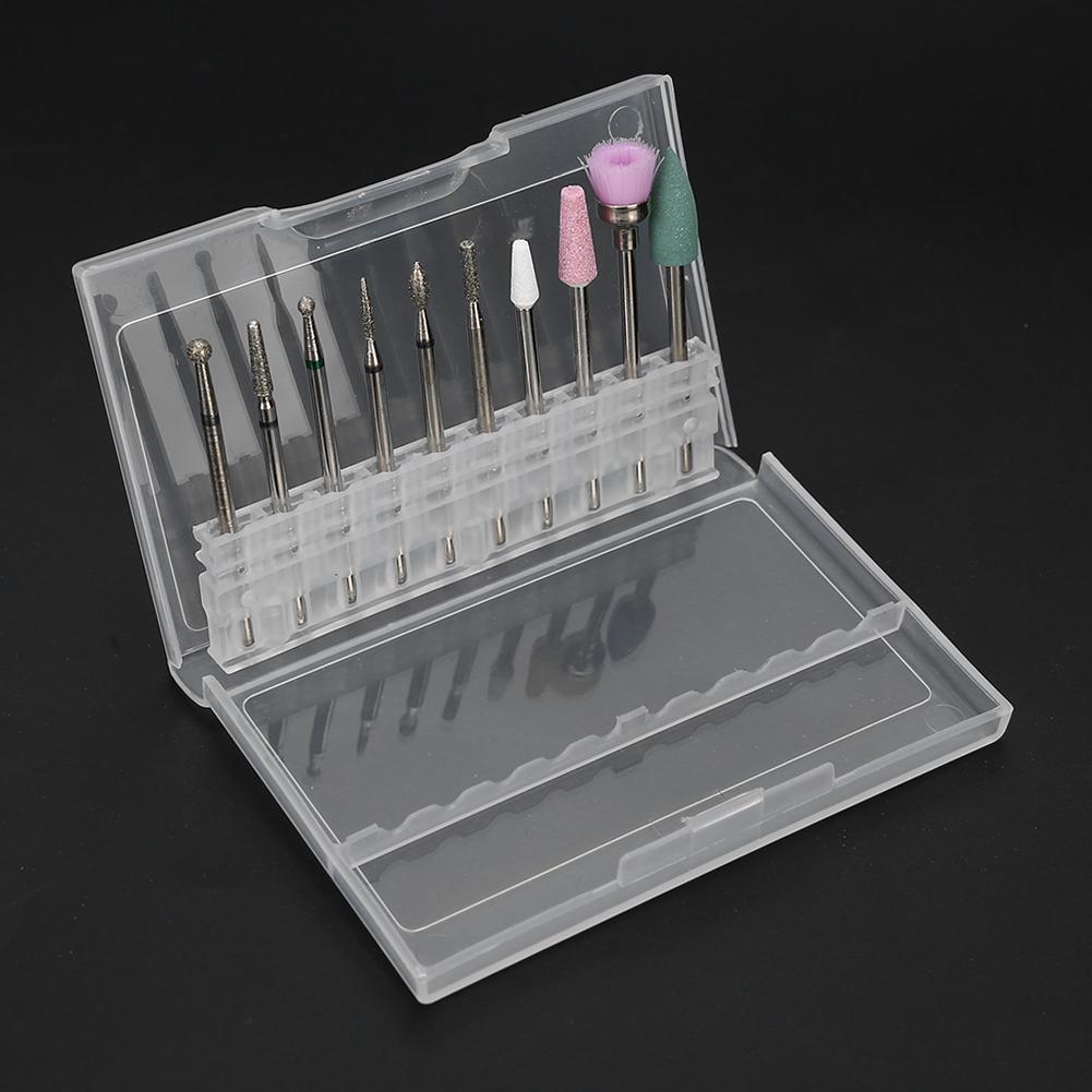 10pcs Nail Art Grinding Head Dead Skin Removal Nail Drill Bits Sanding Polishing Head Set