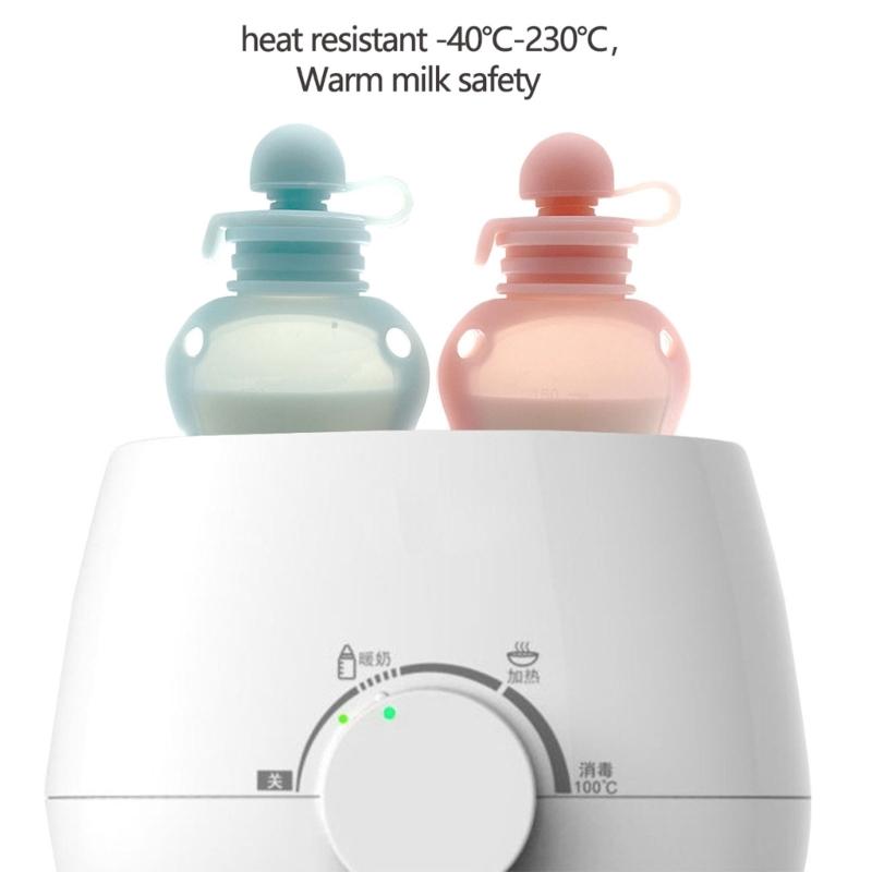 150ml Refillable Baby Food Storage Bag Silicone Milk Congee Pouch Leakproof Organiser Squeeze Storage Container