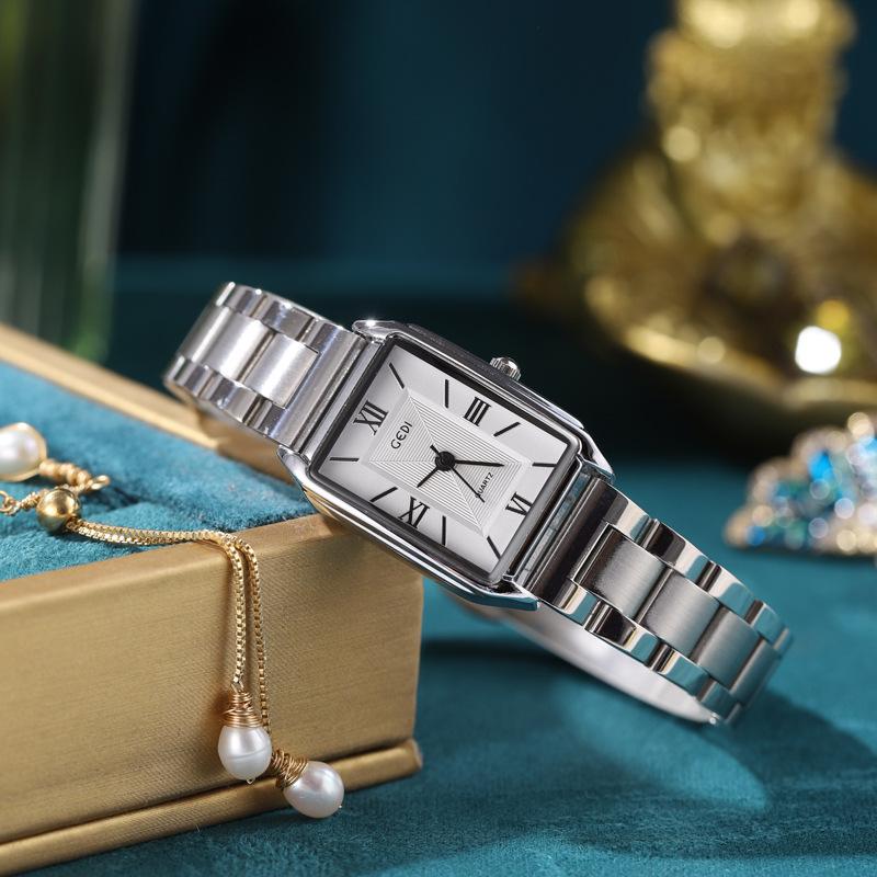 Classic Simple Square Watch Women'S Style Niche Fashion Light Luxury High Sense Versatile Steel Belt Women'S Watch