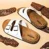 Fashion New Leather Cork Flip-flops Male Couple Retro Summer Wear Muller Slippers Fashion Casual Beach Sandals