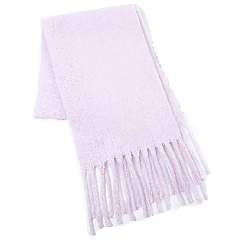 New style solid color pulled hair thickened warm scarf women's winter fashion men's women's scarf scarf scarf shawl