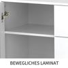 Mirrored Sideboard, Modern Chest of Drawers with 2 Doors & 4 Drawers, Cabinet with Crystal Handles, for Living Room, Dining Room & Bedroom