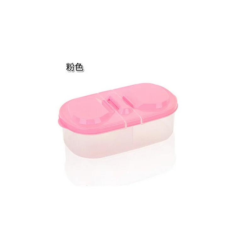 Dual Compartment Covered Kitchen Food and Miscellaneous Grain Sealed Jar Multifu Home Kitchen Refrigerator Plastic Storage Box