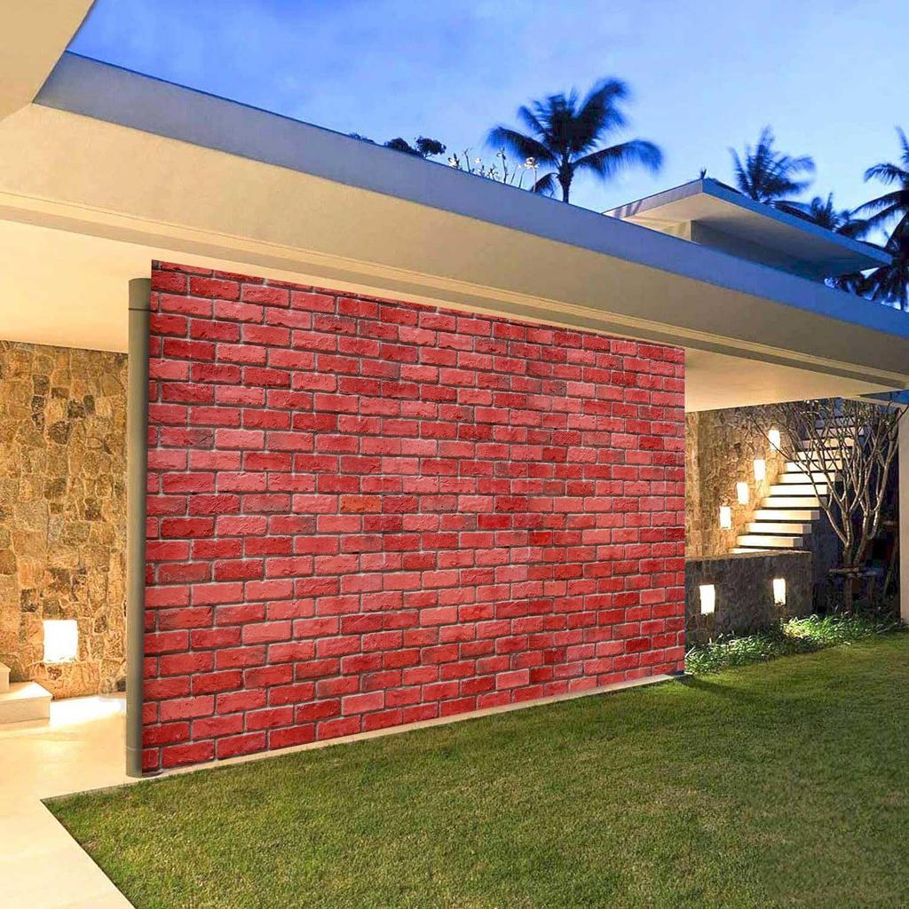 6 x 13 ft Birck Wall Garage Door Backdrop,Rustic Red Brick Wall Background, Farmhouse Stone Wall Garage Door Cover Kids Adult Birthday Party Decor