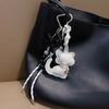 Bag Charm Bag Charms Purse Charms kit Keychains for Women,Cute Leather Cat Pearl bowknot Bag Charm for Accessories Tready