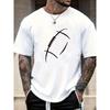 Herren Sommer Casual T-Shirt mit Muster, Rundhalsausschnitt, Kurzarm