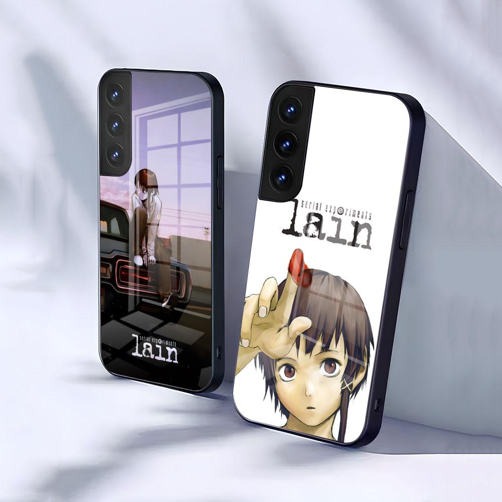 Serial Experiments L-Lain Phone Case For Samsung S26 S25 S24 FE S23 S22 S21 Plus S20 Ultra Note20Ultra Black Glass Cover