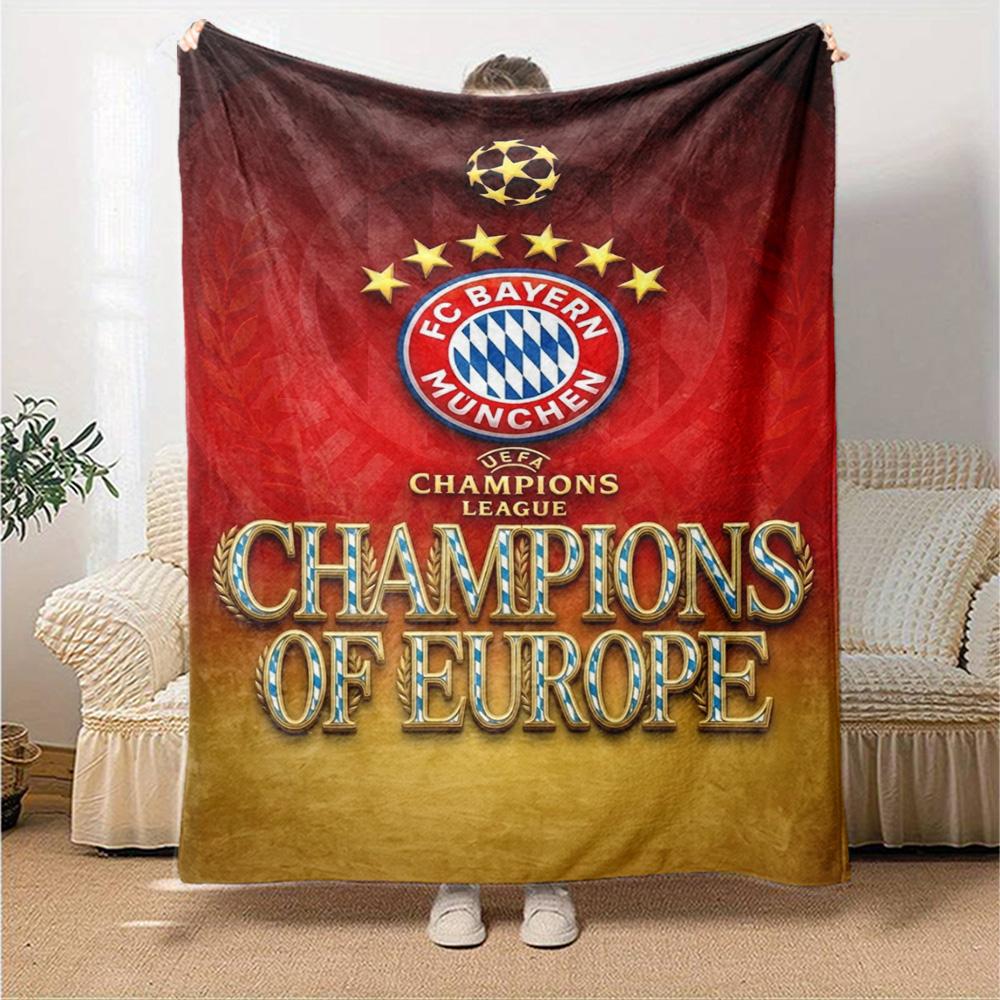 Fc Bayern München Print Flannel Blanket High Quality Warm Comfortable Cover for All Seasons Perfect for Gifts Home Decor