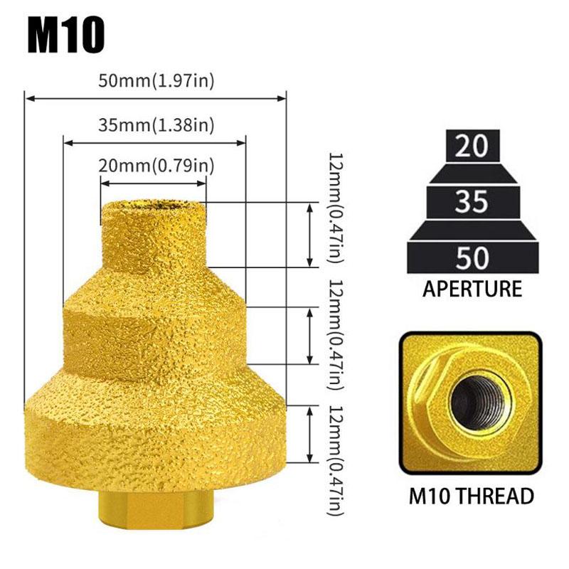 Burghiu brazat Pagoda M10 M14 Burghiu cu diamant brazat pentru turn, placă, piatră, placă, alezare, burghie integrate Unelte diamantate