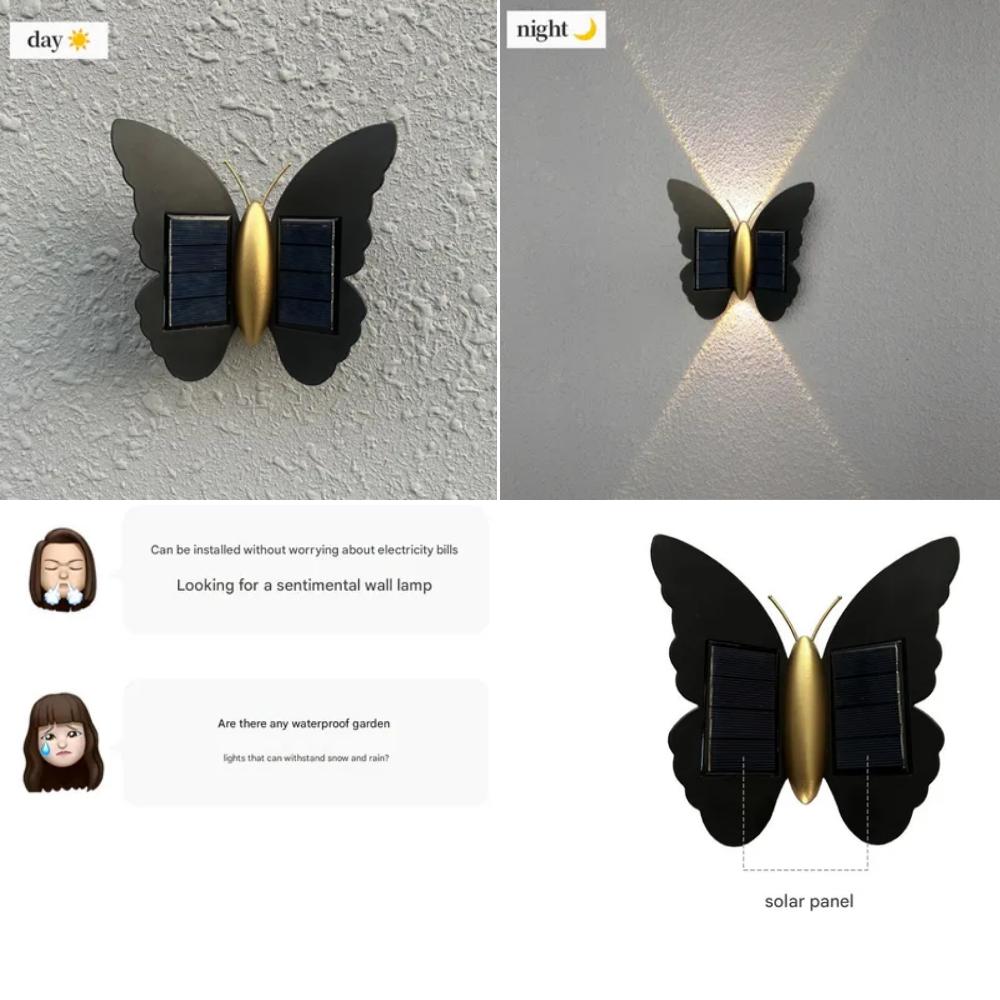 Schmetterling Solar LED Wand-/Gartenbeleuchtung : Schmetterling zum Himmel