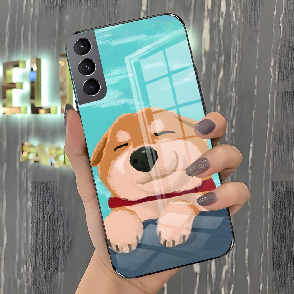 Cute Shiba Inu Phone Case For Samsung A25 A13 A33 5G A54 A36 A35 A56 A52 A14 Shockproof Glass Cover