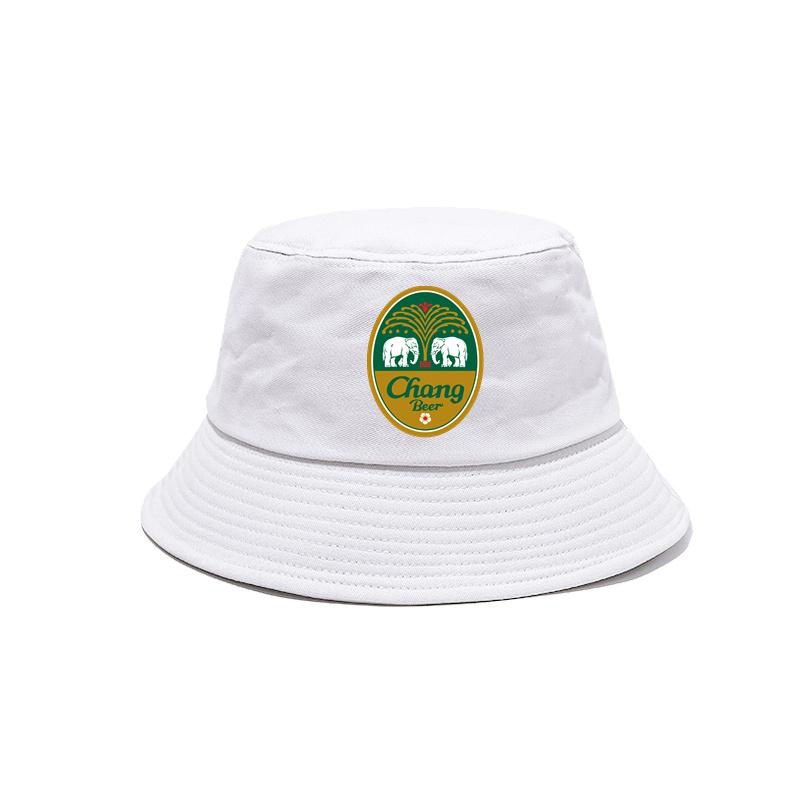 Chang Beer Bucket Hats New Outdoor Cotton Chang Beer Thailand Elephant Panama Hat Summer Cool Sun Caps Bob Hat MZ