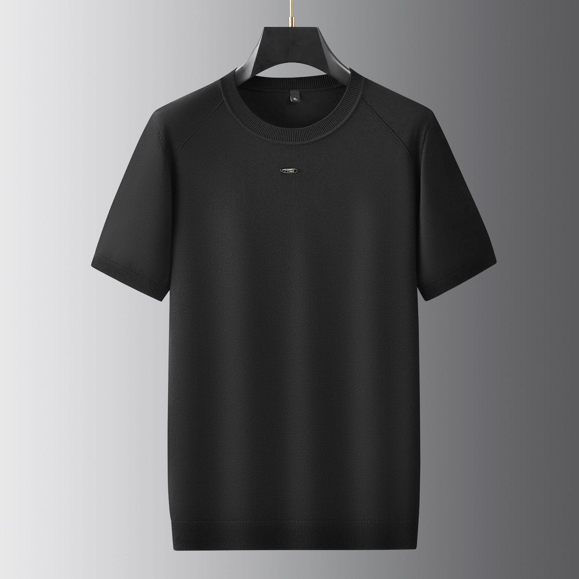 Мужской вязаный пуловер большого размера с круглым вырезом и коротким рукавом - Коллекция ОсеньЗима 2025 4XL 2960₽