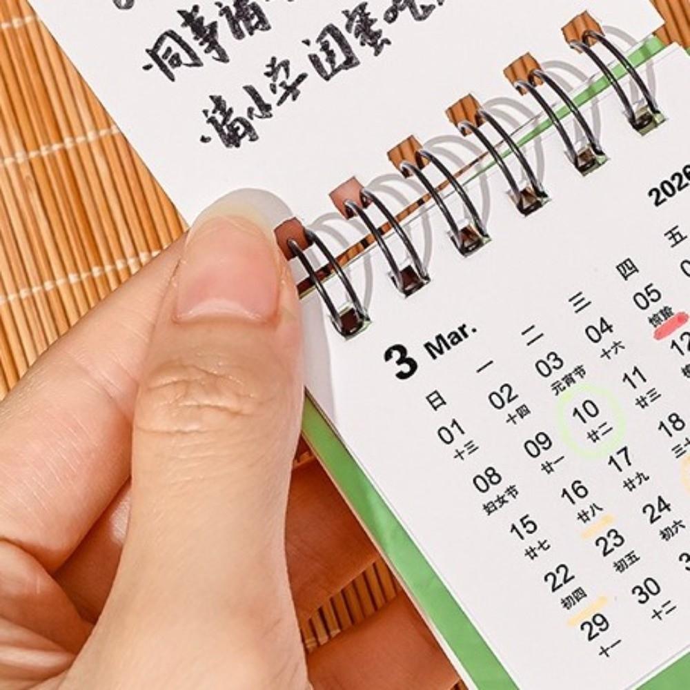 2026 Mini Desktop Paper Calendar Multi-function Agenda Organizer Home Office Supplies