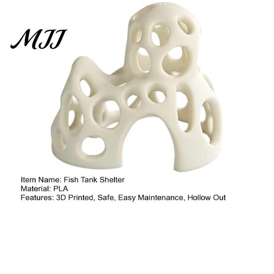 Natural Underwater Landscape 3D Printed Aquarium Shrimp Cave, Hollow Out Fish Tank Shelter, Betta Hideout Safe for Hiding, Resting, Accessories