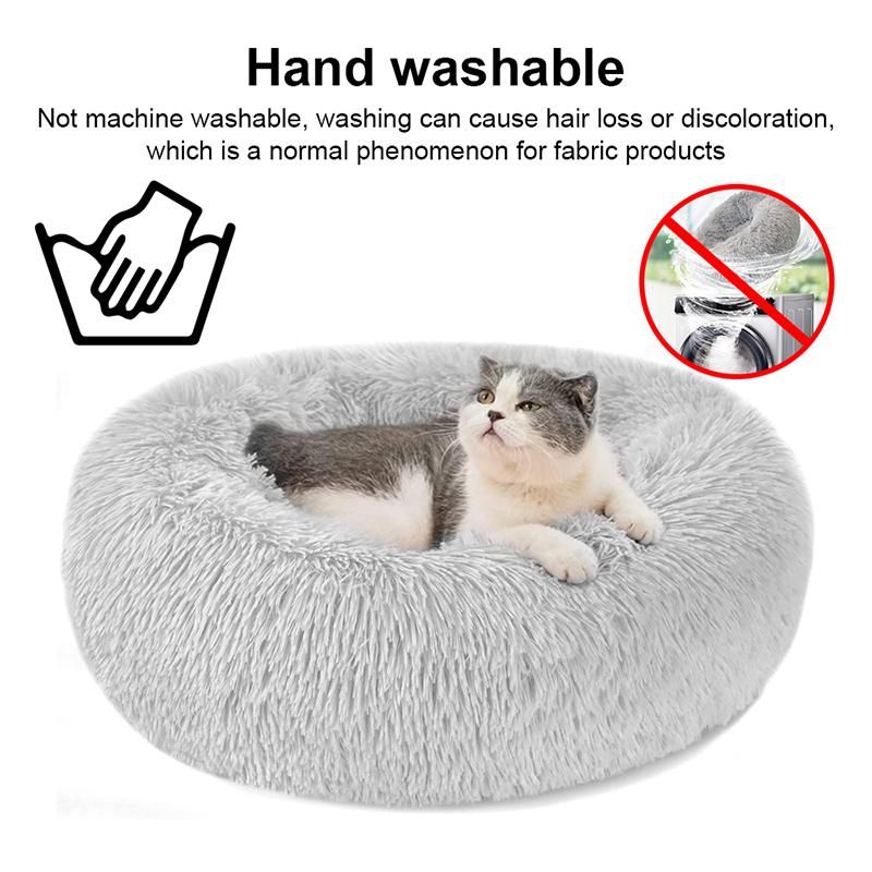 50-80cm Round Pet Bed Long Plush Cat House Dog Bed for Medium Dogs Soft Cat Nest Kennel Dog Mattress Pet Supplies