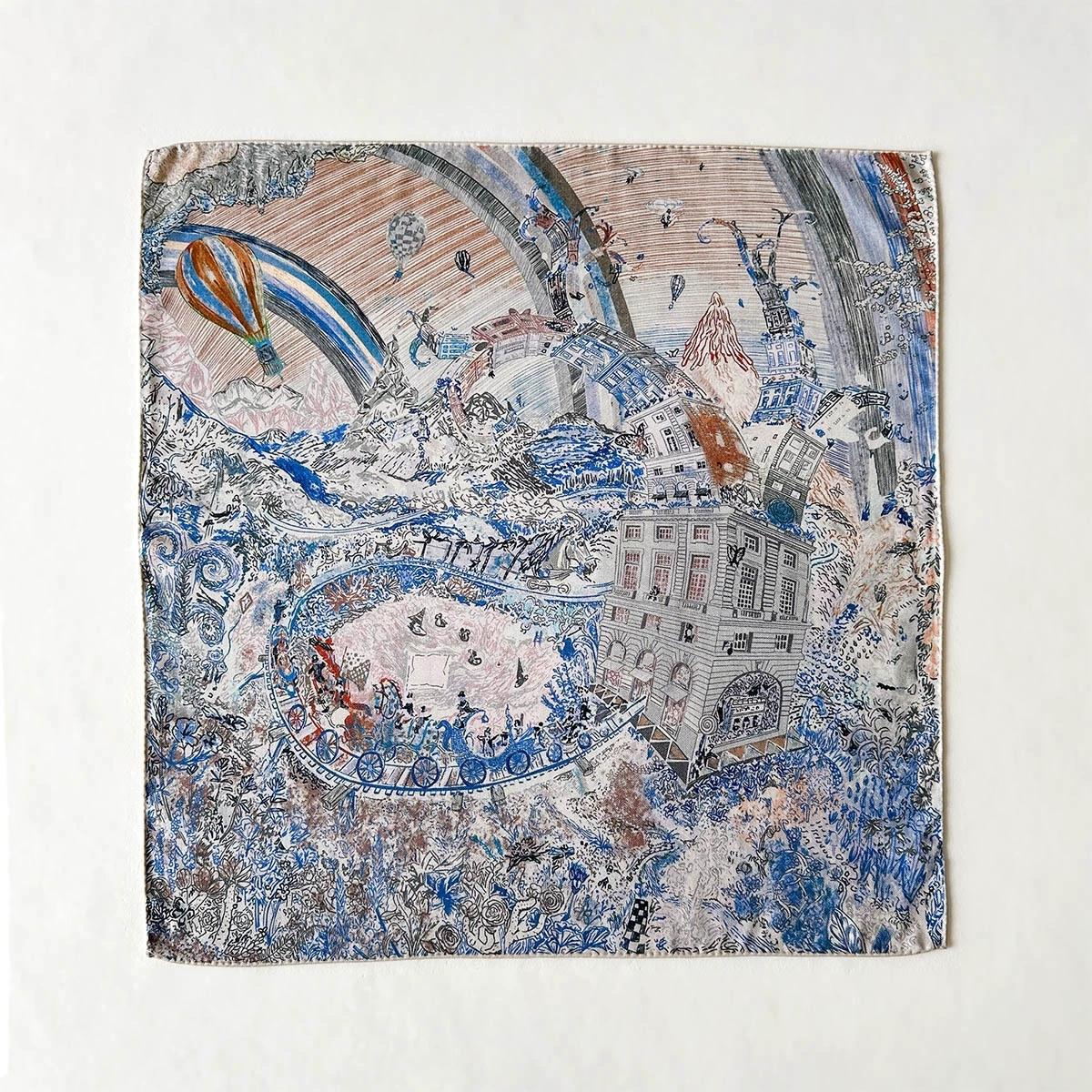 62Cm Real Wool & Silk Square Scarf High-End Double-Sided Prined Square Scarf Shawls Women Luxury Silk Scarves 62x62cm