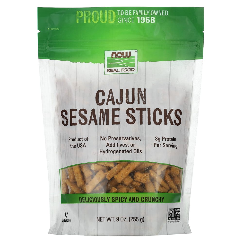 Now Foods Cajun Sesame Sticks, 9 oz (255g)