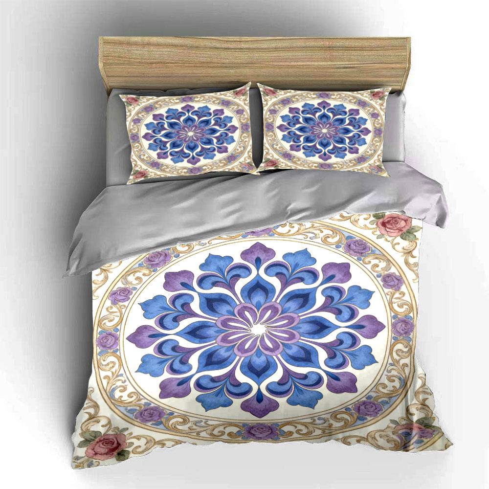 Floral Decorative Set For Home Soft Comfortable Duvet Cover Bedding Set Included 1*Duvet Cover & 2*Pillowcases, Gift