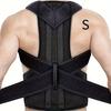 Regulowany korektor postawy, orteza pleców dla mężczyzn i kobiet - Trener zapobiegający garbieniu się z panelem siatkowym, Można prać ręcznie, Szaro-czarny, Dzianina spandex