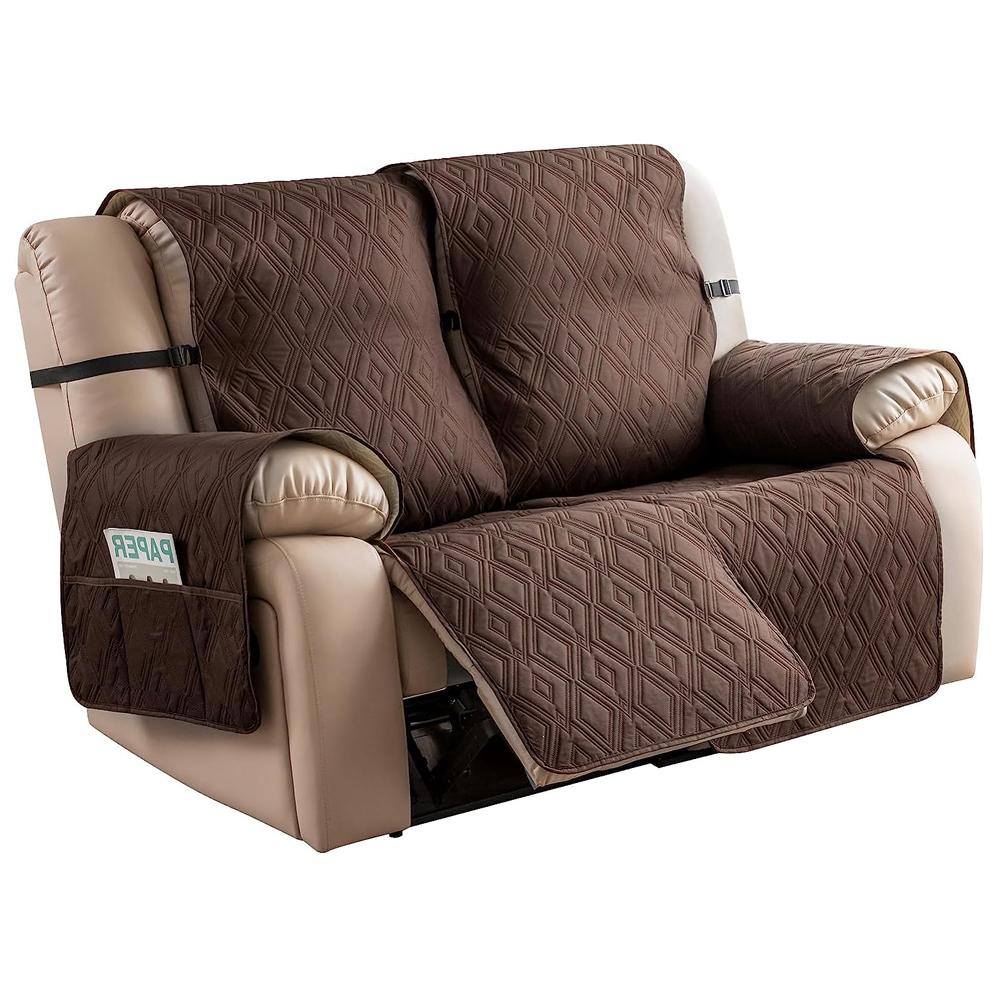 Waterproof Recliner Slipcover Non Slip Covers For Reclining Loveseat With Elastic Straps Washable Recliner Chair Cover