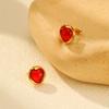 Stainless Steel Heart Earrings for Women, Dainty Gold Plated Small Stud Earrings, Waterproof Romantic Fashion Jewelry Gift