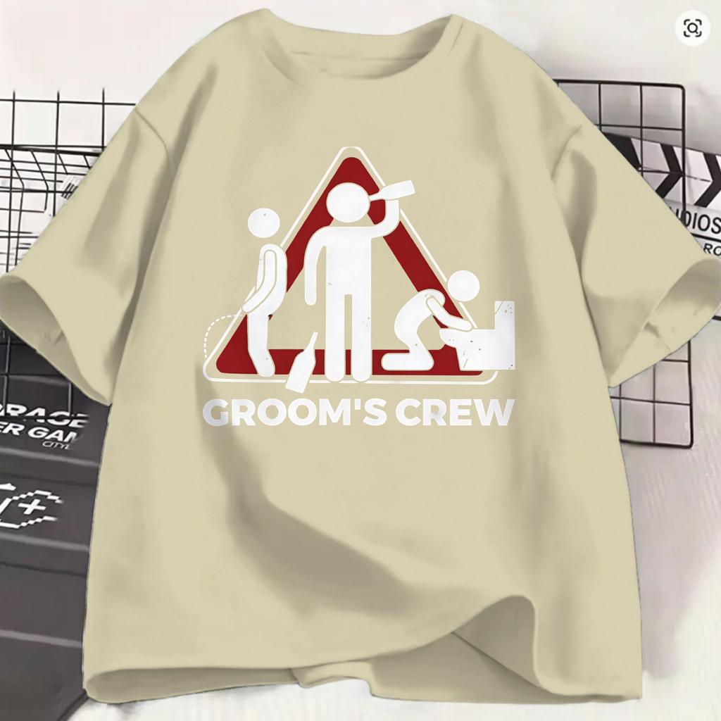 Funny Funny Grooms Crew Tshirts Unisex Crew Neck 100 Cotton T Shirts  Short Sleeve Tees Original Clothing