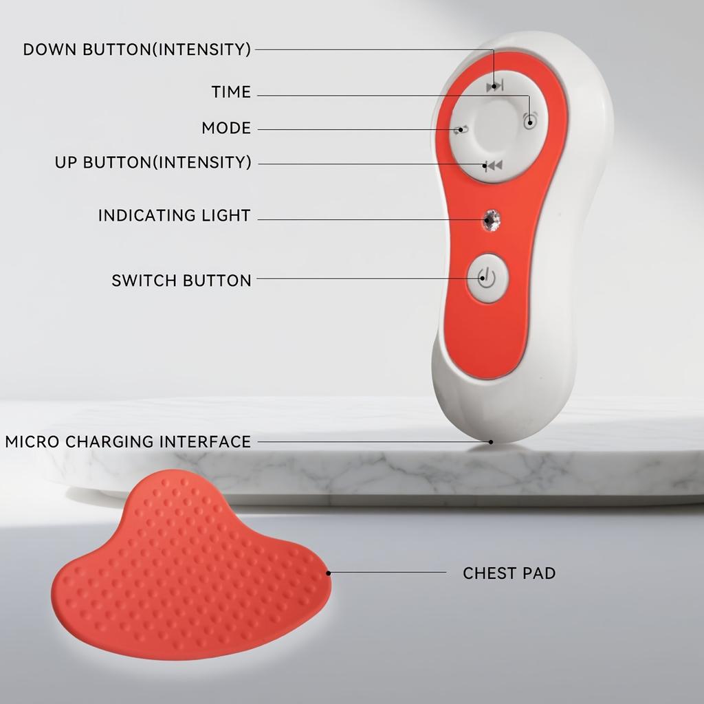 1SET Chest Massager, Electric Breast Massager, Home Chest Health Instrument, Rechargeable Chest Massager, Breast Enhancement