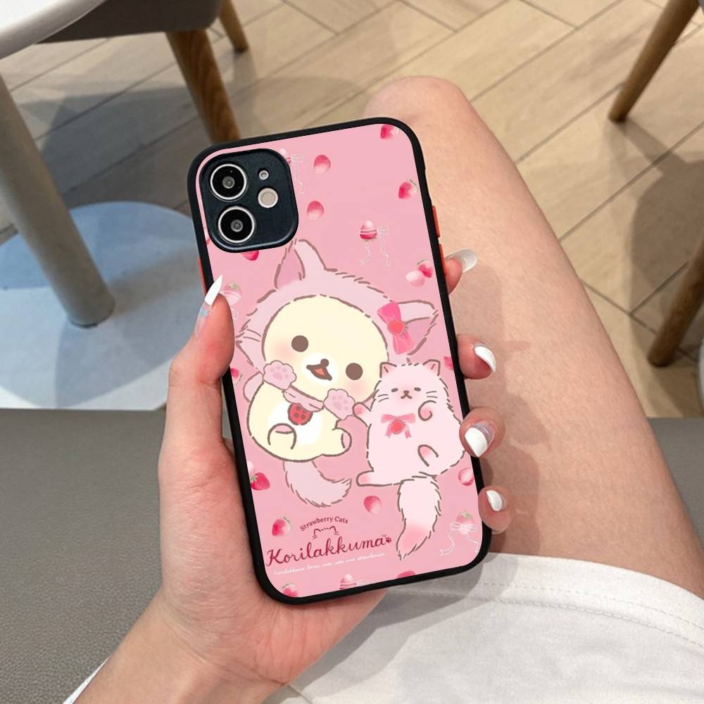 Cute Cartoon R-Rilakkuma Phone Case For IPhone 14 11 12 13 Mini Pro Max 8 7 Plus X XR XS MAX Translucent Matte Cover