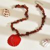 Summer Trendy Ethnic Shell Necklace With Handmade Resin Beads For Women
