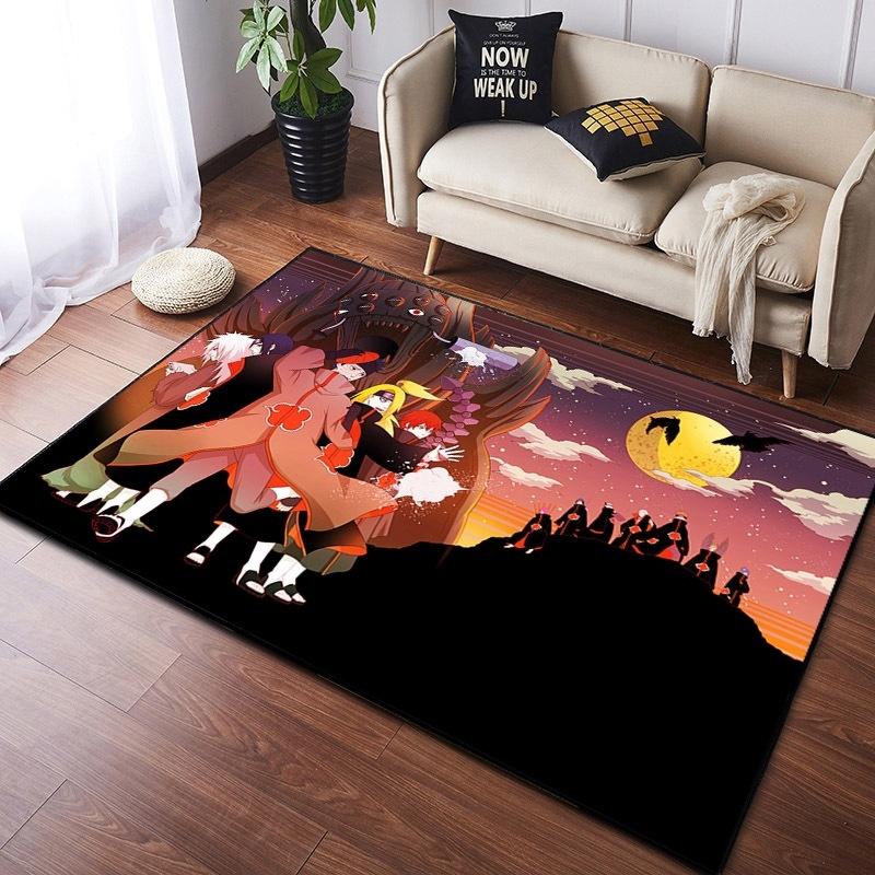  Naruto Anime Carpet Cloud Akatsuki Anime Rug for Boy's Gaming Room Decor Non Slip Style E-sports Swivel Chair Floor Mat
