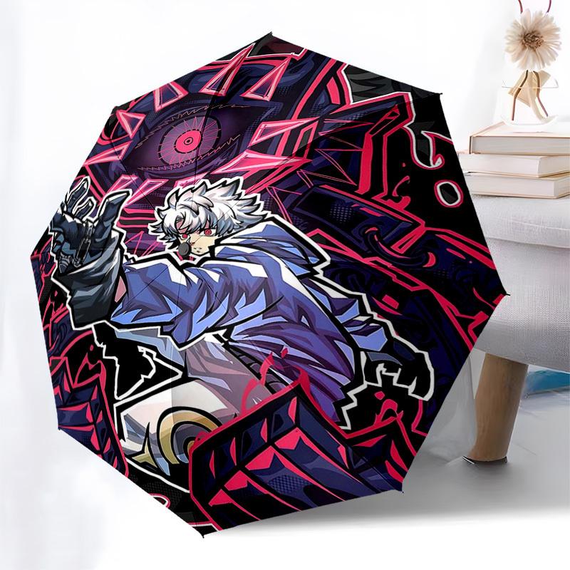1pc Killua Zoldyck Outdoor Umbrella - Automatic Opening/Closing, Portable Tri-Fold Design with 8-Rib Iron Frame, Perfect Gift for Fans, Travelers