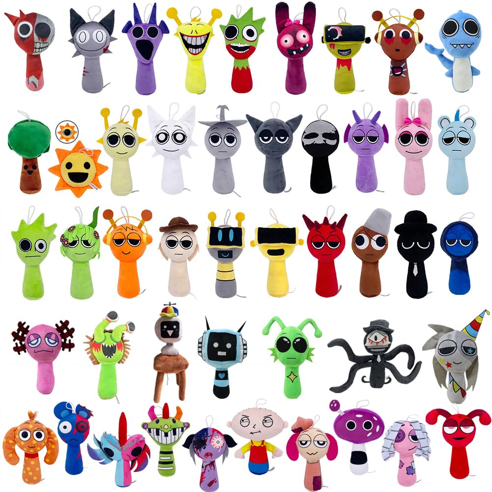 Set of 5 Splunky Plush Dolls, Character Singing Monsters, Horror Game, Moe Merchandise, Cute Room Decoration, Birthday, Christmas Gift for Kids and