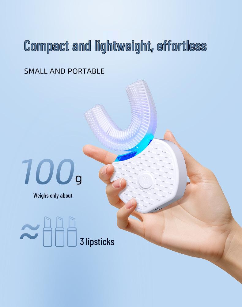 Electric U-Shaped Toothbrush for Adults - Automatic Whitening & Cleaning for Home Use, Students & Couples