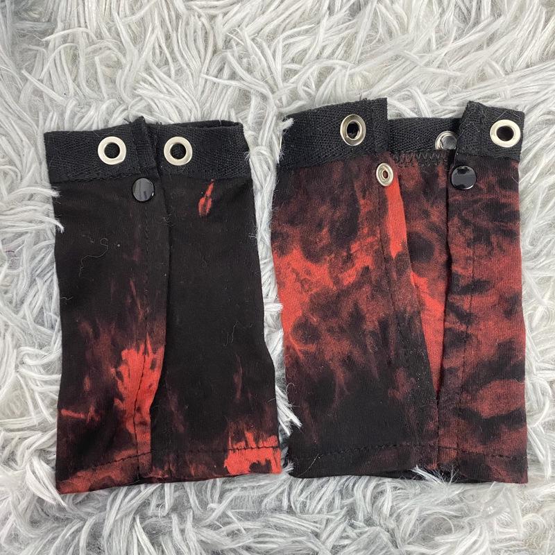 European & American Tie-dye Punk Style Half-finger Harajuku Motorcycle Cycling Sleeves. One Size