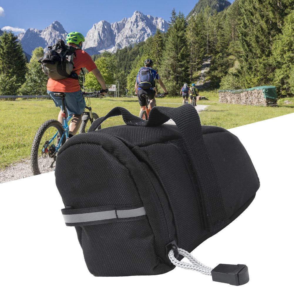 Black Bicycle Seat Rear Storage Pouch Cycling Road Mountain Bike Saddle Bag Accessory