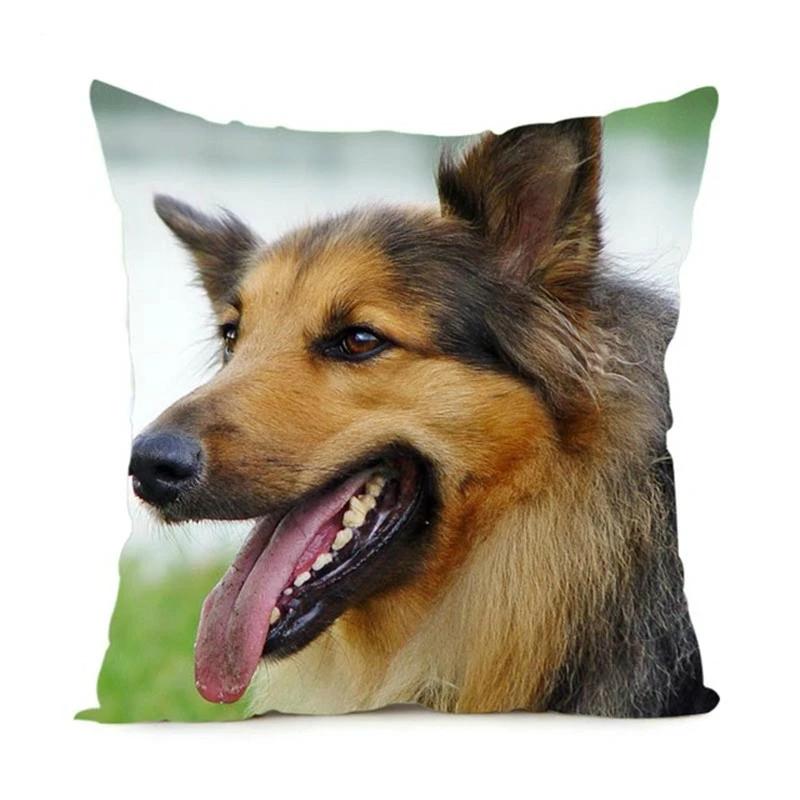 German Shepherd Dog Printing Polyester Pillowcase Home Sofa Office Chair Pillow Cover Decorative Cushion Cover 45X45Cm