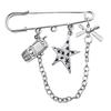 Women Brooch Pins Tightening Waistband Waist Tightener Cross Tassels Chain Clip