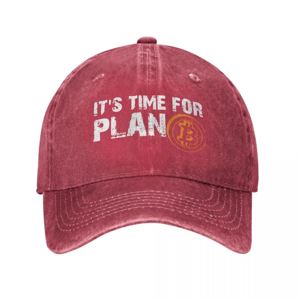 Hip Hop Denim Je čas na Plán B Bitcoin BTC Kryptoměna Baseballové čepice Táta Kovbojské klobouky Blockchain Geeki Čepice Klobouky