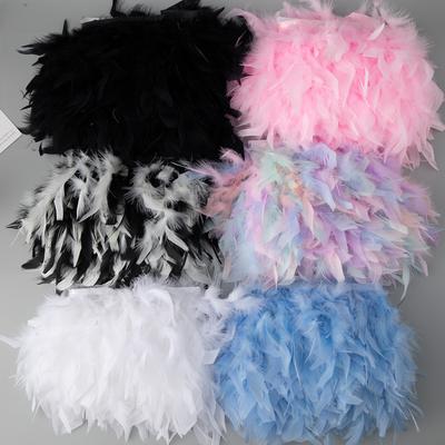 Feathers Trim Fringe Ribbon For Wedding Dresses Diy Crafts Materials Party Cosplay Feather Woman Costume Home Sewing Decoration
