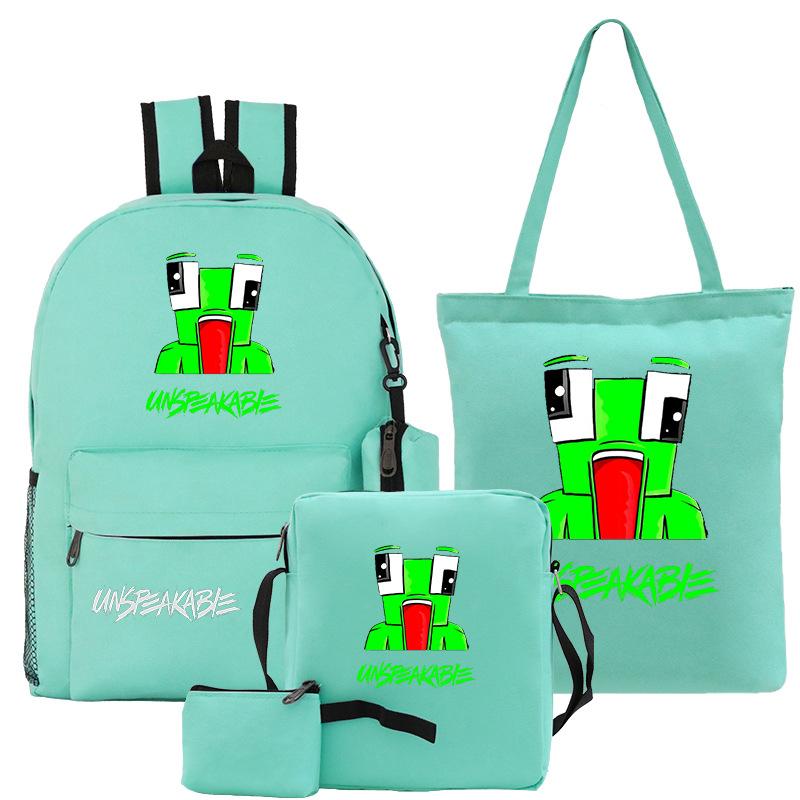 Casual Backpack Five-piece Backpack + Tote Bag + Shoulder Bag + Pencil Bag + Small Money Bag 3